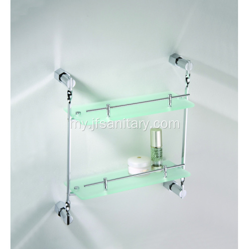 နှစ်ထပ်အလွှာ အရည်အသွေးမြင့် Glass Towel Shelf